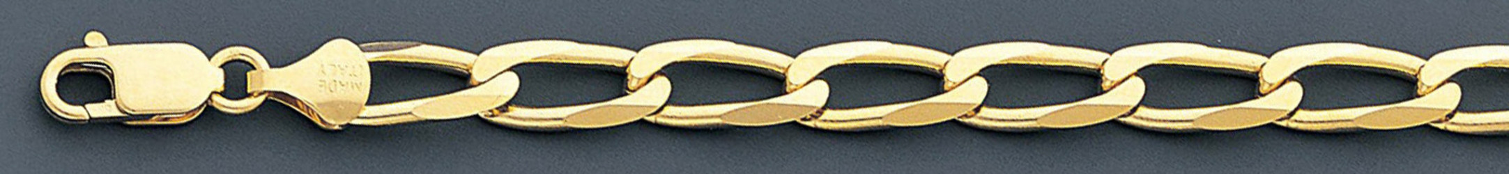 14k Gold 6.3mm Open Link Bracelet 7 Inches